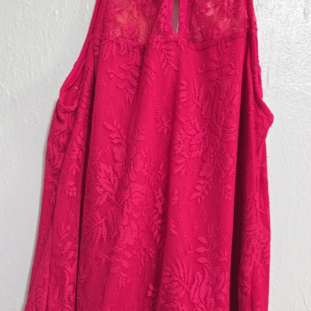 INC International Concepts Red and White Embellished Sleeveless Blouse - Picture 2 of 4